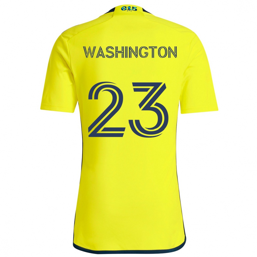 Hombre Fútbol Camiseta Taylor Washington #23 Amarillo Azul 1ª Equipación 2024/25 Perú