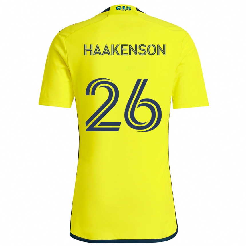 Hombre Fútbol Camiseta Luke Haakenson #26 Amarillo Azul 1ª Equipación 2024/25 Perú