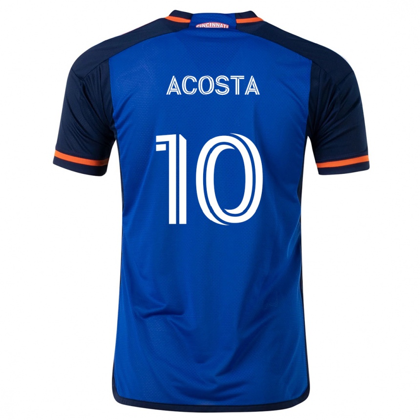 Hombre Fútbol Camiseta Luciano Acosta #10 Azul Blanco 1ª Equipación 2024/25 Perú