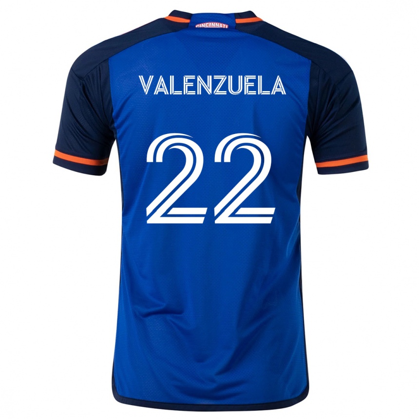 Hombre Fútbol Camiseta Gerardo Valenzuela #22 Azul Blanco 1ª Equipación 2024/25 Perú