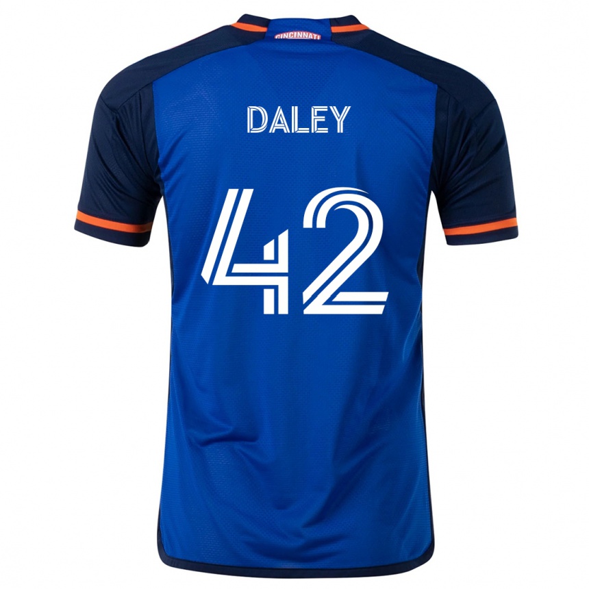 Hombre Fútbol Camiseta Amir Daley #42 Azul Blanco 1ª Equipación 2024/25 Perú