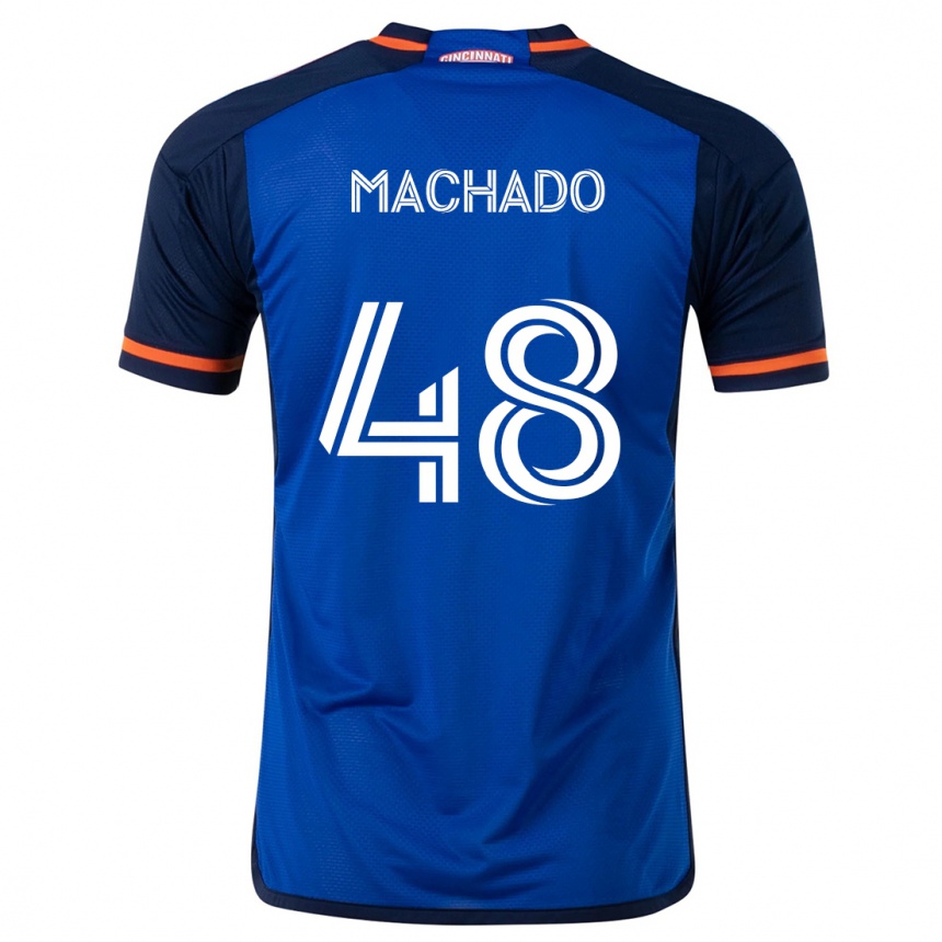 Hombre Fútbol Camiseta Juan Machado #48 Azul Blanco 1ª Equipación 2024/25 Perú