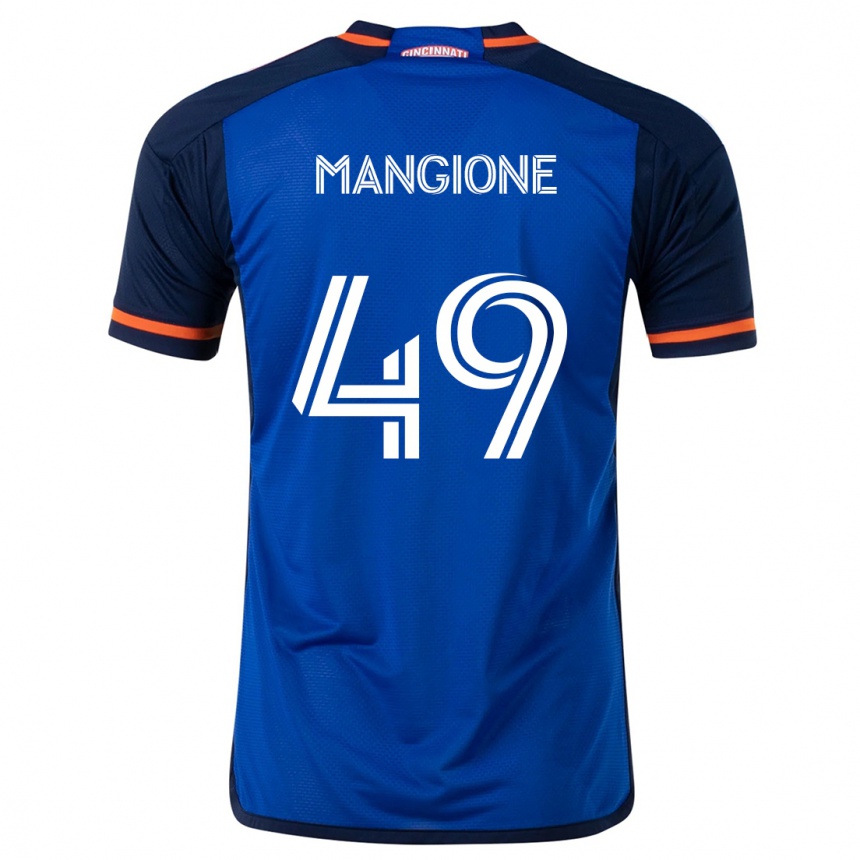 Hombre Fútbol Camiseta Peter Mangione #49 Azul Blanco 1ª Equipación 2024/25 Perú