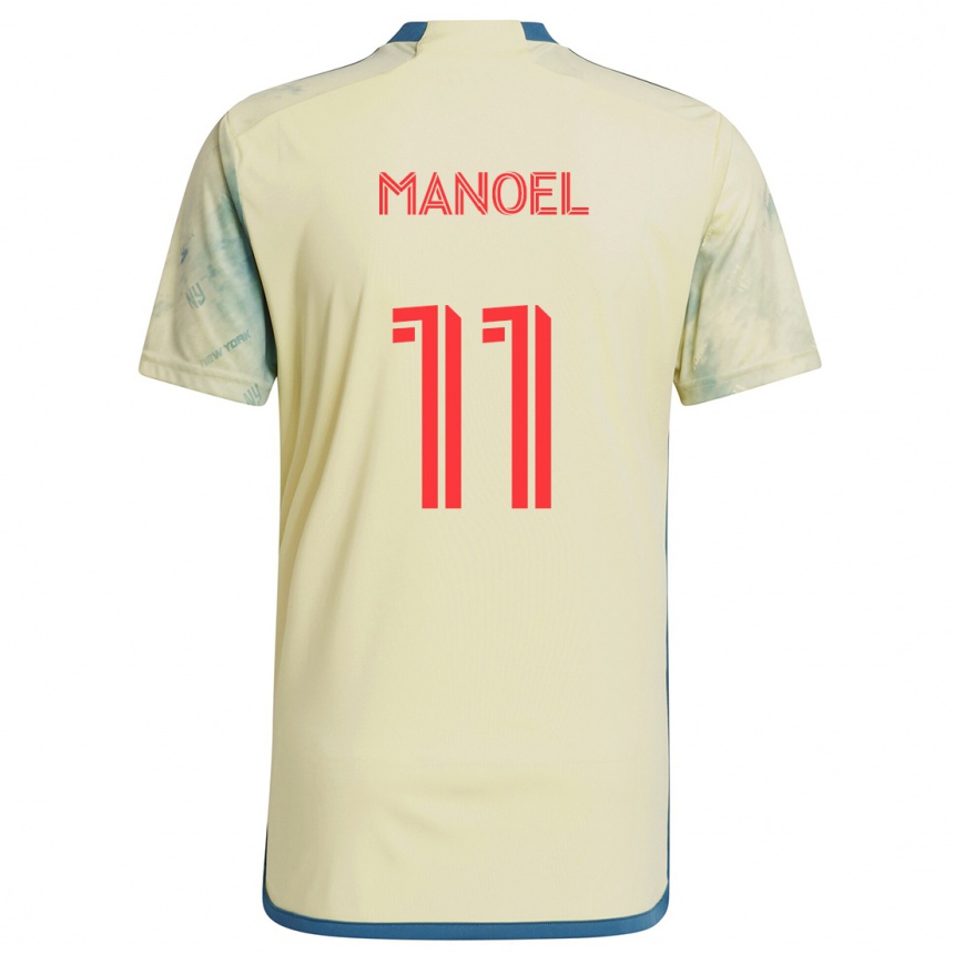 Hombre Fútbol Camiseta Elias Manoel #11 Amarillo Rojo Azul 1ª Equipación 2024/25 Perú