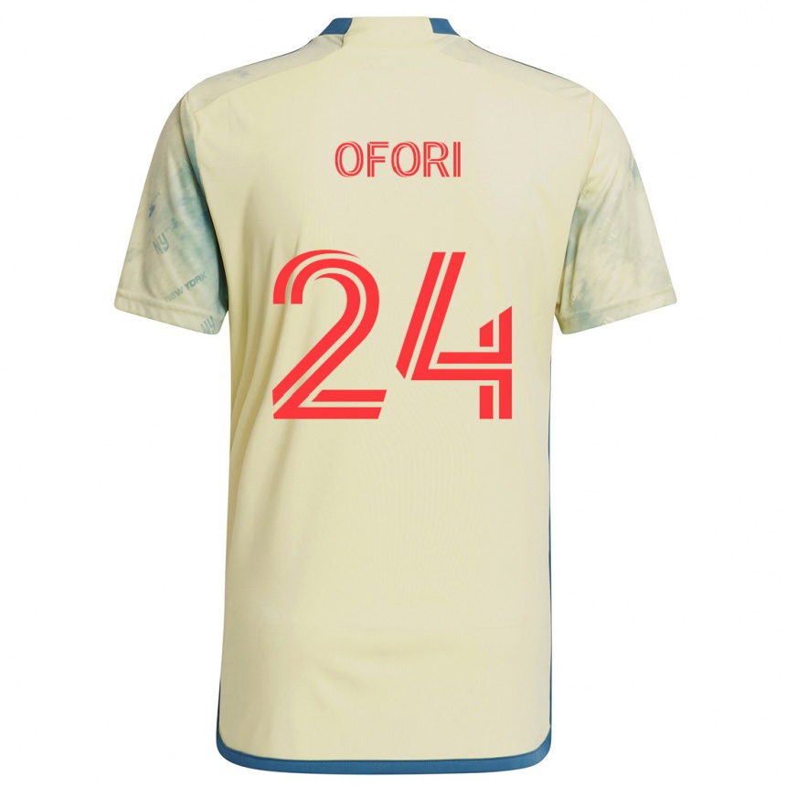 Hombre Fútbol Camiseta Curtis Ofori #24 Amarillo Rojo Azul 1ª Equipación 2024/25 Perú