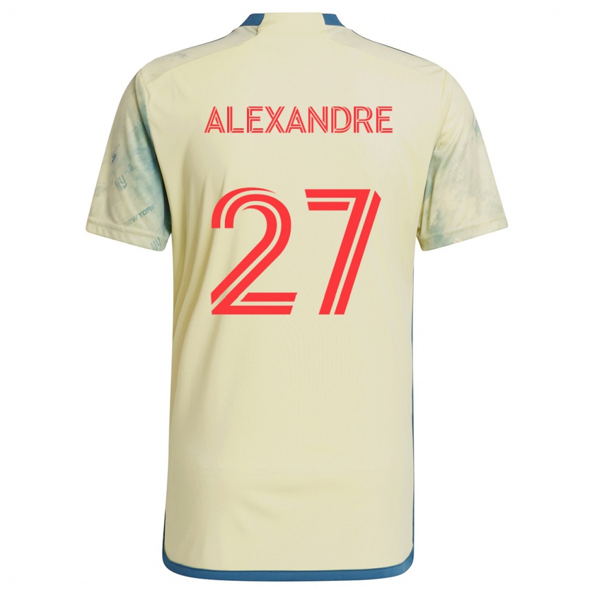 Hombre Fútbol Camiseta Davi Alexandre #27 Amarillo Rojo Azul 1ª Equipación 2024/25 Perú