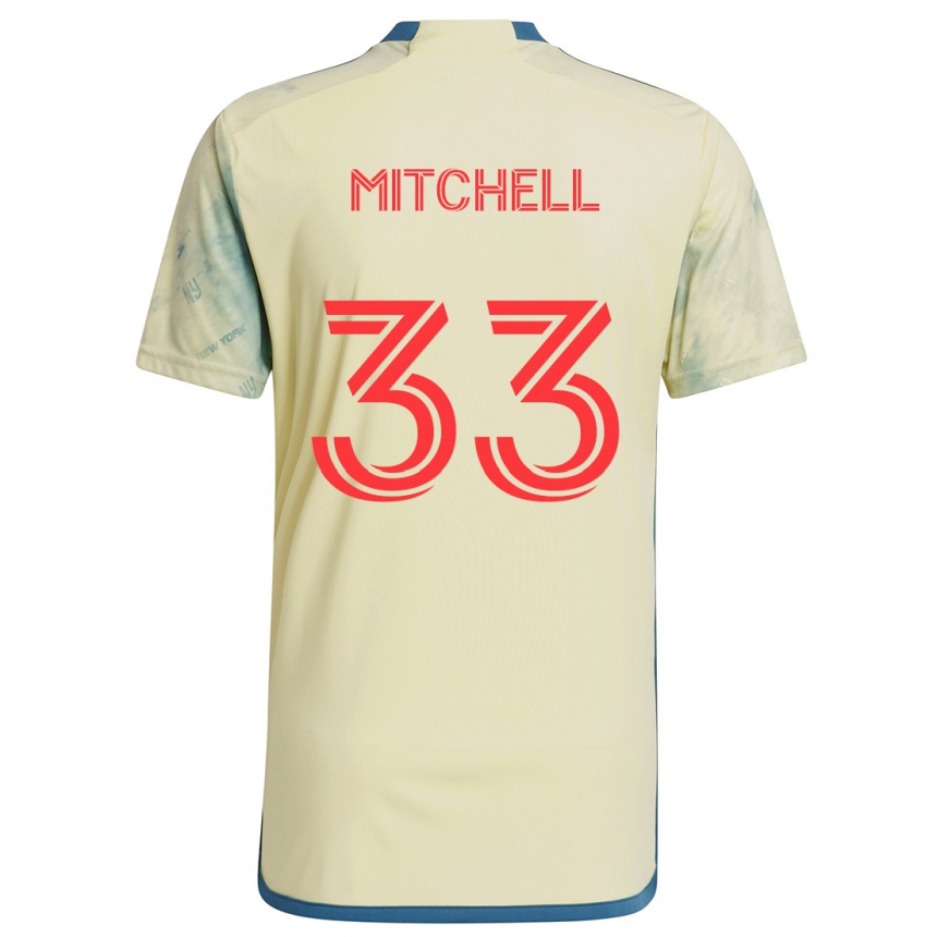 Hombre Fútbol Camiseta Roald Mitchell #33 Amarillo Rojo Azul 1ª Equipación 2024/25 Perú