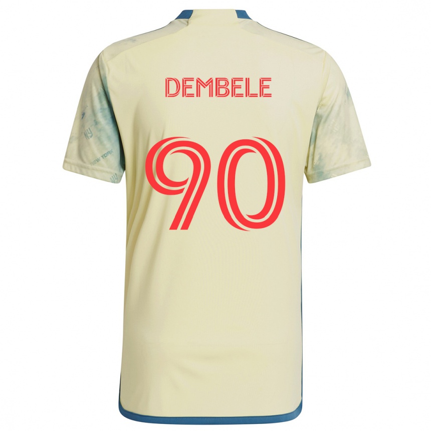 Hombre Fútbol Camiseta Malick Dembele #90 Amarillo Rojo Azul 1ª Equipación 2024/25 Perú