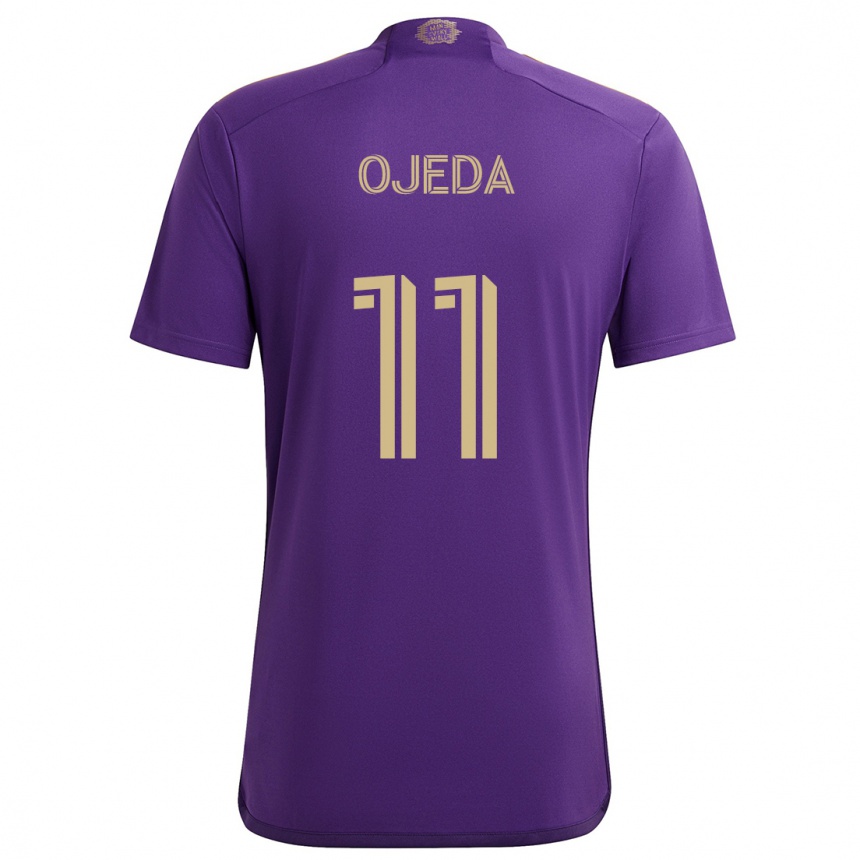 Hombre Fútbol Camiseta Martín Ojeda #11 Púrpura Amarillo 1ª Equipación 2024/25 Perú