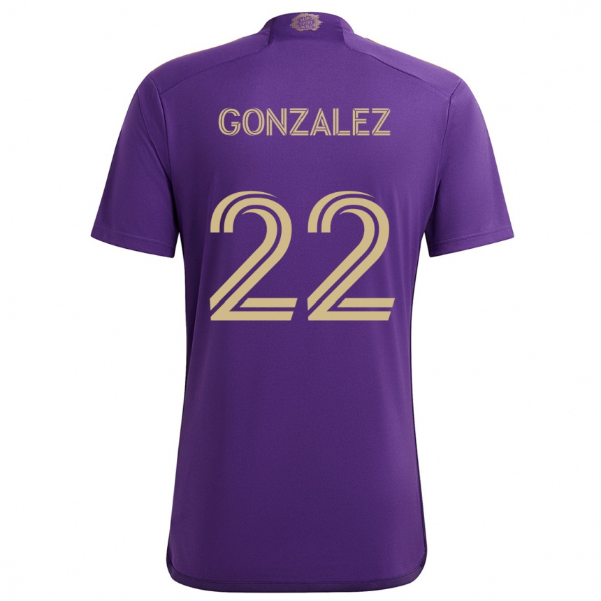 Hombre Fútbol Camiseta Gastón González #22 Púrpura Amarillo 1ª Equipación 2024/25 Perú