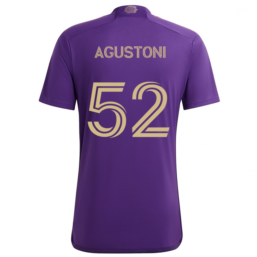 Hombre Fútbol Camiseta Gonzalo Agustoni #52 Púrpura Amarillo 1ª Equipación 2024/25 Perú