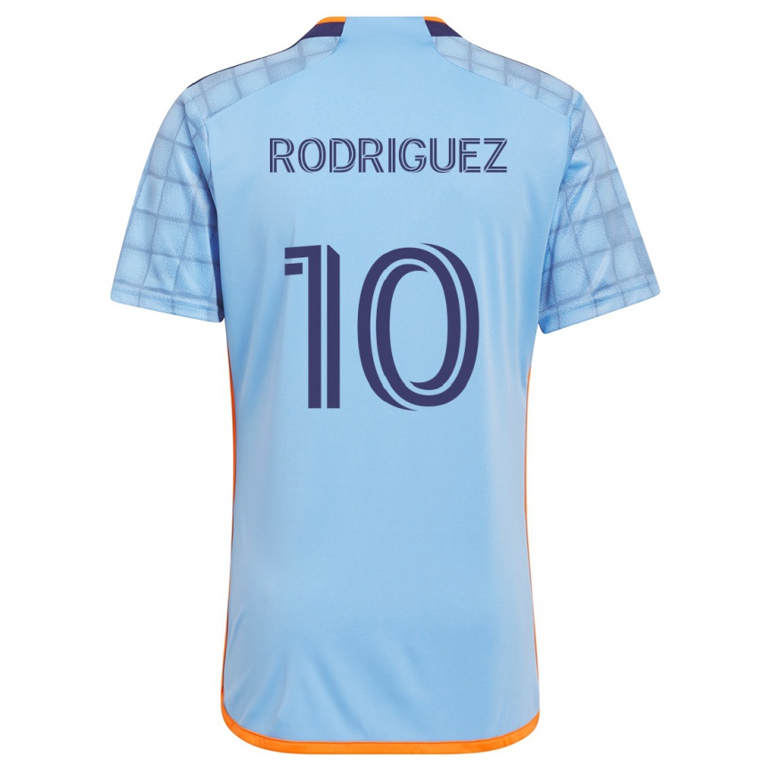 Hombre Fútbol Camiseta Santiago Rodríguez #10 Azul Naranja 1ª Equipación 2024/25 Perú