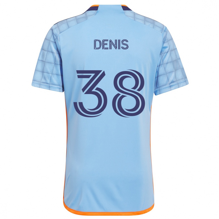 Hombre Fútbol Camiseta John Denis #38 Azul Naranja 1ª Equipación 2024/25 Perú