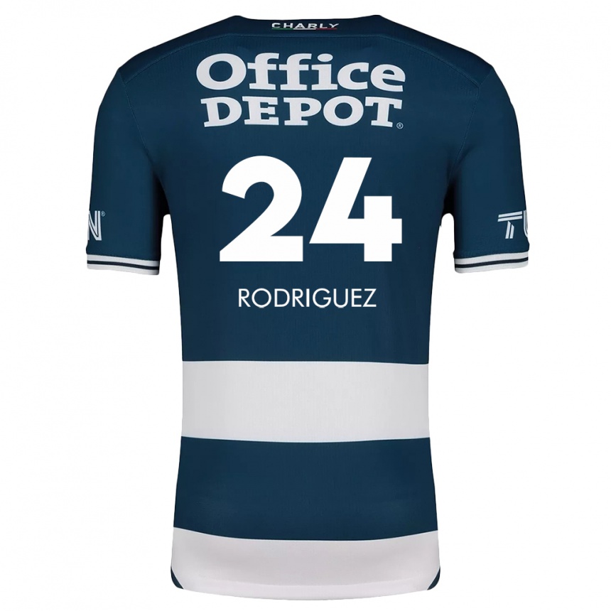 Hombre Fútbol Camiseta Luis Rodriguez #24 Azul Blanco 1ª Equipación 2024/25 Perú