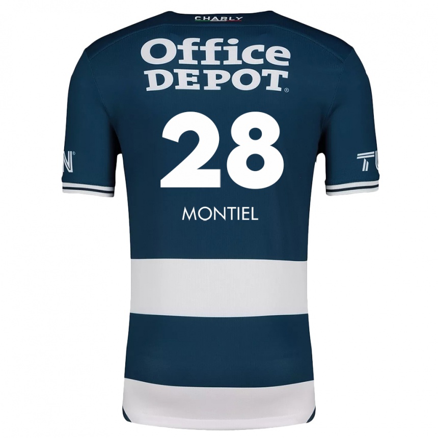 Hombre Fútbol Camiseta Elías Montiel #28 Azul Blanco 1ª Equipación 2024/25 Perú