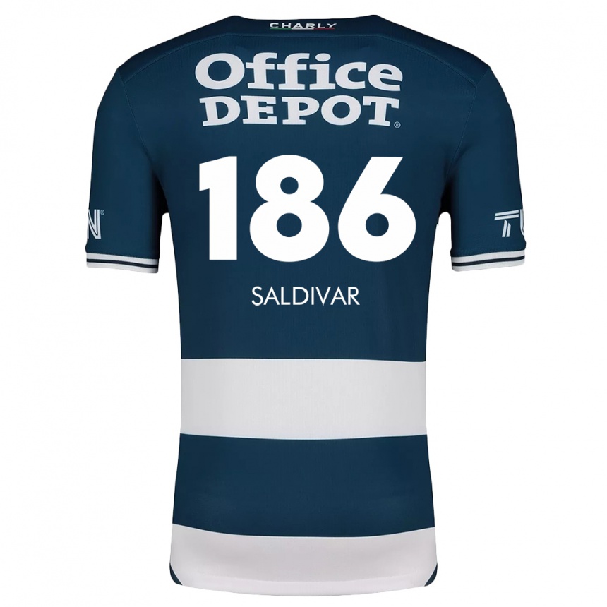 Hombre Fútbol Camiseta José Saldívar #186 Azul Blanco 1ª Equipación 2024/25 Perú