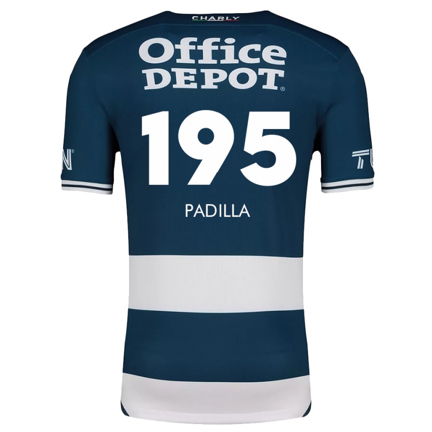 Hombre Fútbol Camiseta Ángel Padilla #195 Azul Blanco 1ª Equipación 2024/25 Perú