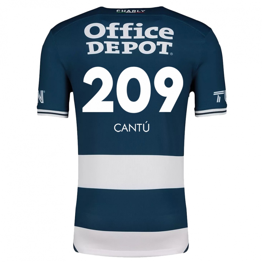 Hombre Fútbol Camiseta Juan Cantú #209 Azul Blanco 1ª Equipación 2024/25 Perú