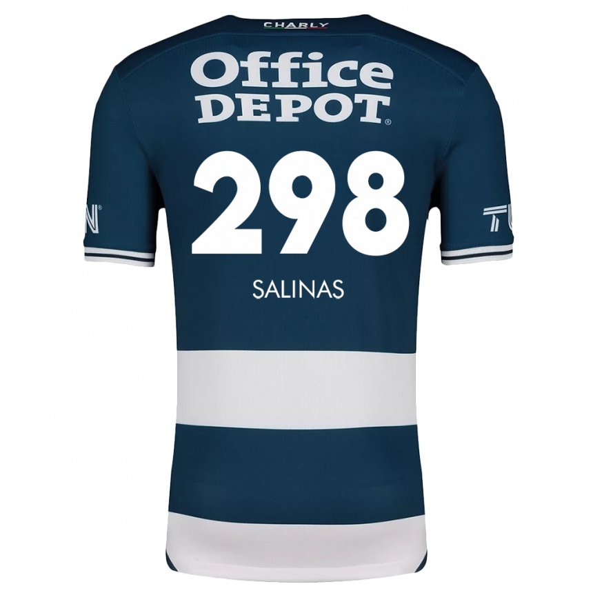 Hombre Fútbol Camiseta Jesús Salinas #298 Azul Blanco 1ª Equipación 2024/25 Perú