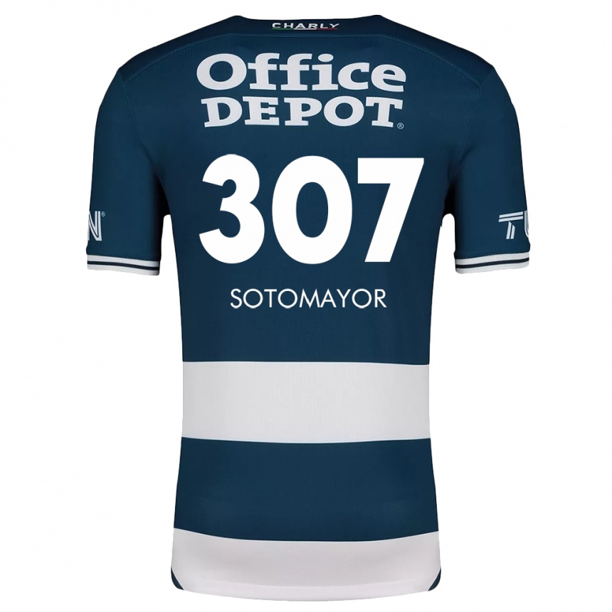 Hombre Fútbol Camiseta Jacob Sotomayor #307 Azul Blanco 1ª Equipación 2024/25 Perú