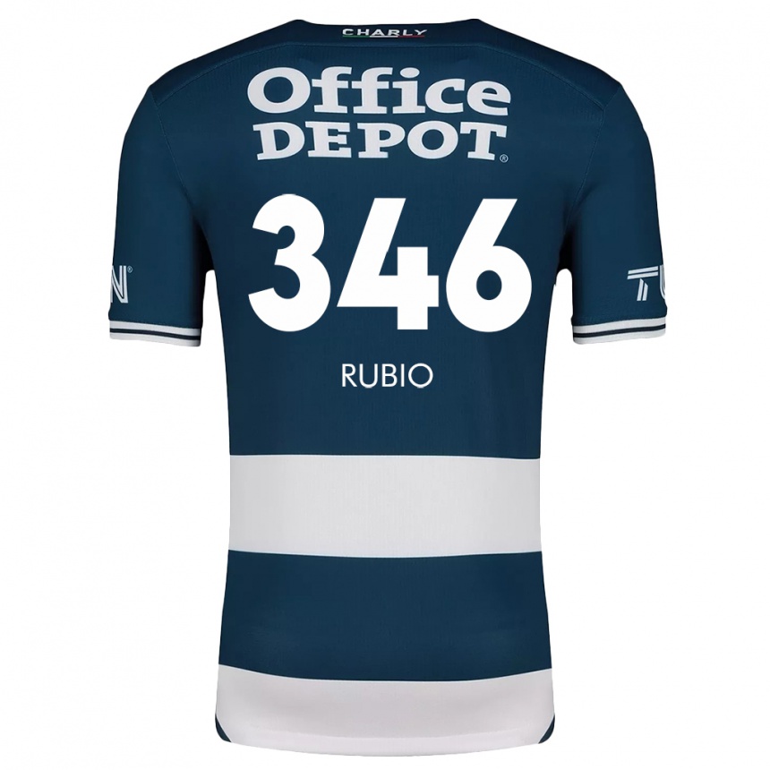 Hombre Fútbol Camiseta Mateo Rubio #346 Azul Blanco 1ª Equipación 2024/25 Perú