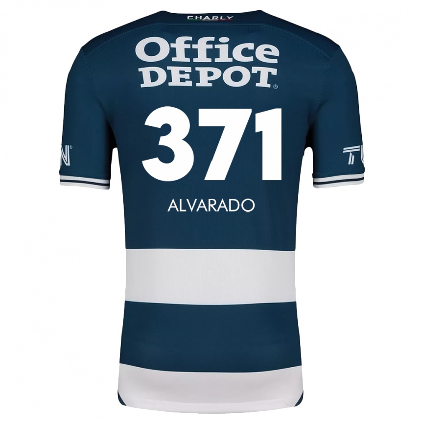 Hombre Fútbol Camiseta Brandon Alvarado #371 Azul Blanco 1ª Equipación 2024/25 Perú