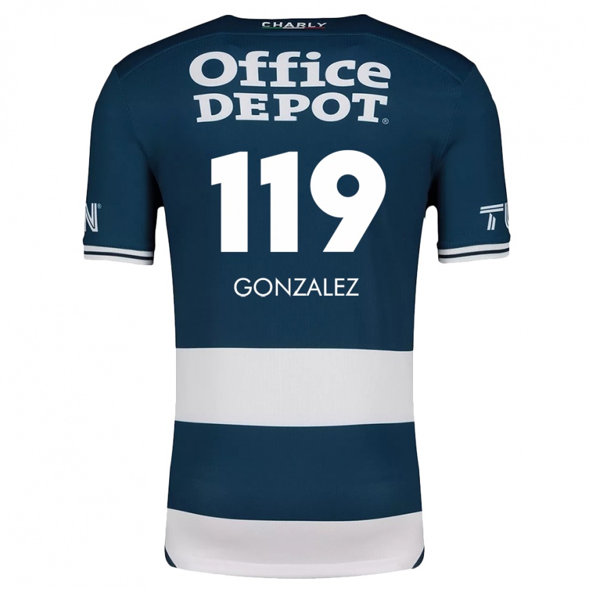 Hombre Fútbol Camiseta Juan González #119 Azul Blanco 1ª Equipación 2024/25 Perú