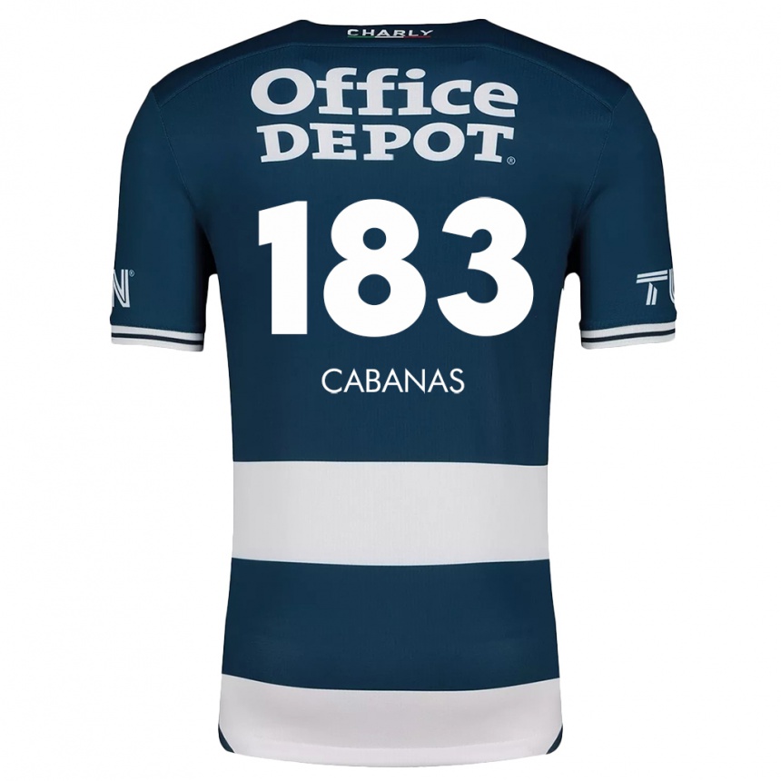 Hombre Fútbol Camiseta Mauricio Cabañas #183 Azul Blanco 1ª Equipación 2024/25 Perú