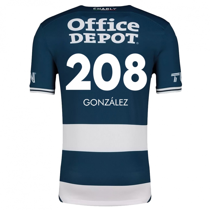 Hombre Fútbol Camiseta Osvaldo González #208 Azul Blanco 1ª Equipación 2024/25 Perú