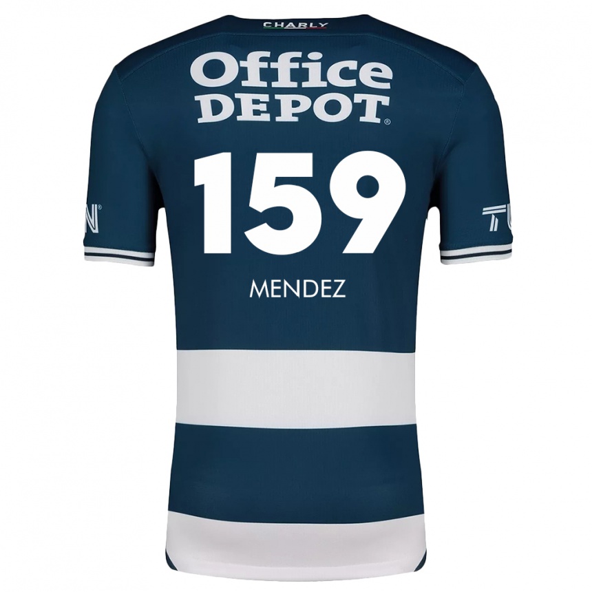 Hombre Fútbol Camiseta Daniel Méndez #159 Azul Blanco 1ª Equipación 2024/25 Perú