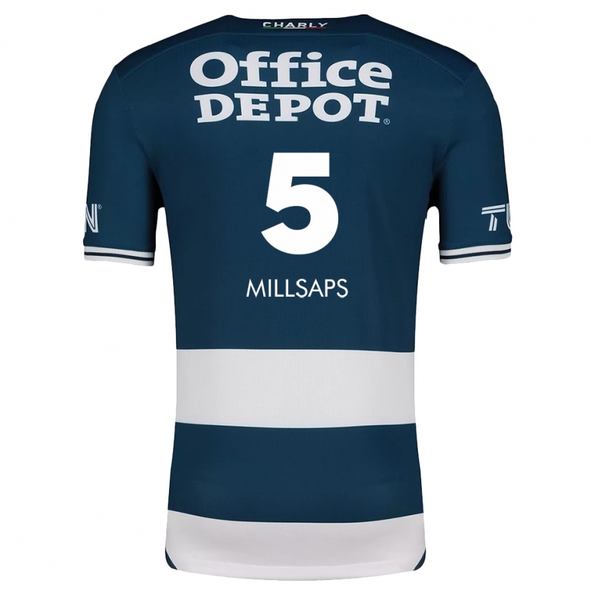 Hombre Fútbol Camiseta Vanessa Millsaps #5 Azul Blanco 1ª Equipación 2024/25 Perú