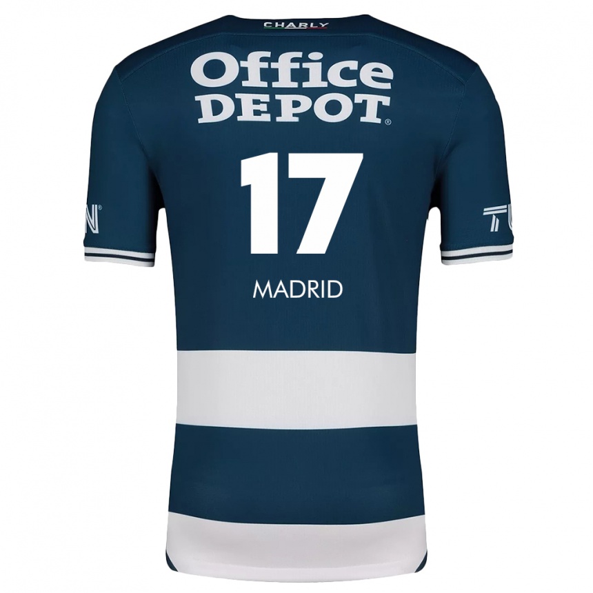 Hombre Fútbol Camiseta Yanín Madrid #17 Azul Blanco 1ª Equipación 2024/25 Perú