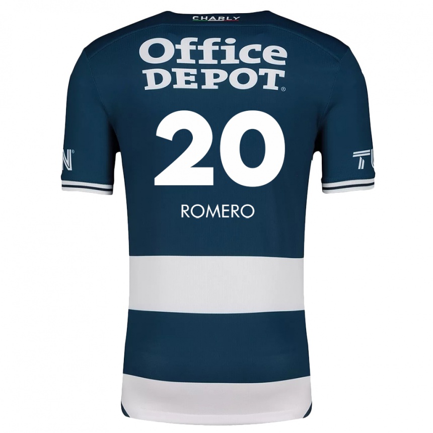 Hombre Fútbol Camiseta Tamara Romero #20 Azul Blanco 1ª Equipación 2024/25 Perú