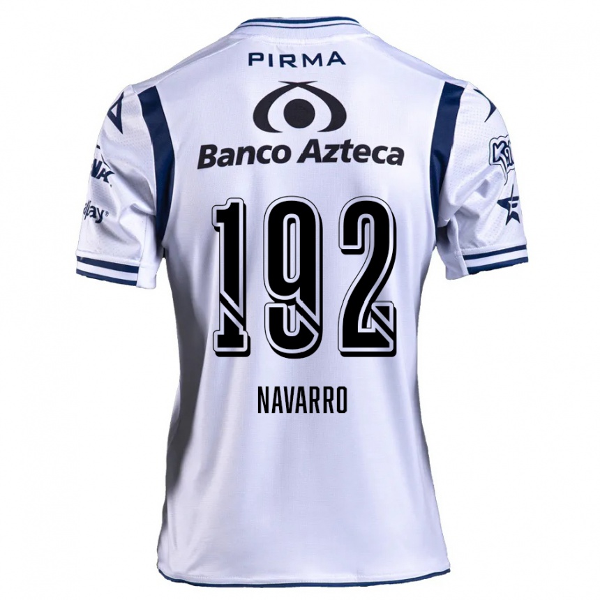 Hombre Fútbol Camiseta Eduardo Navarro #192 Blanco Azul Marino 1ª Equipación 2024/25 Perú