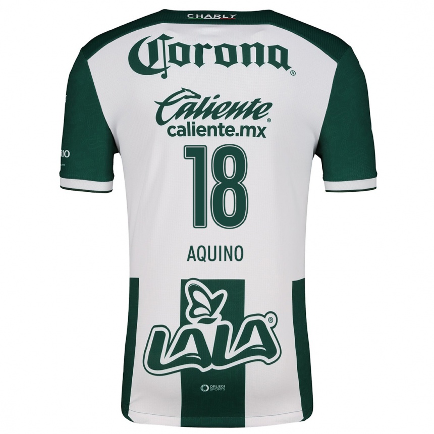 Hombre Fútbol Camiseta Pedro Aquino #18 Verde Blanco 1ª Equipación 2024/25 Perú