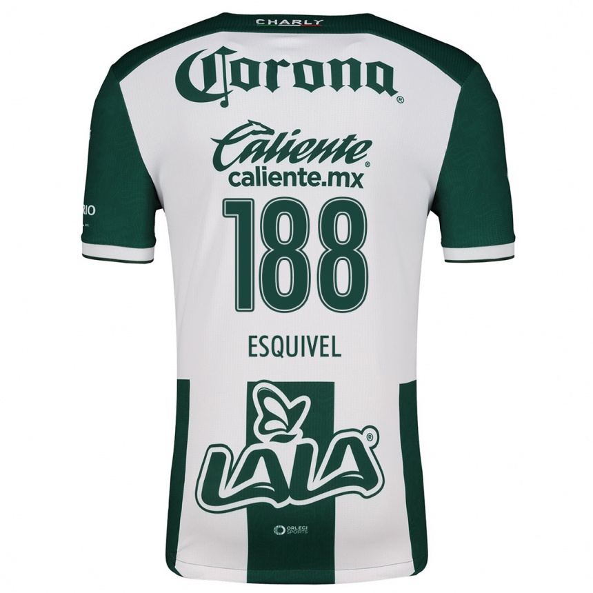 Hombre Fútbol Camiseta Bruno Esquivel #188 Verde Blanco 1ª Equipación 2024/25 Perú