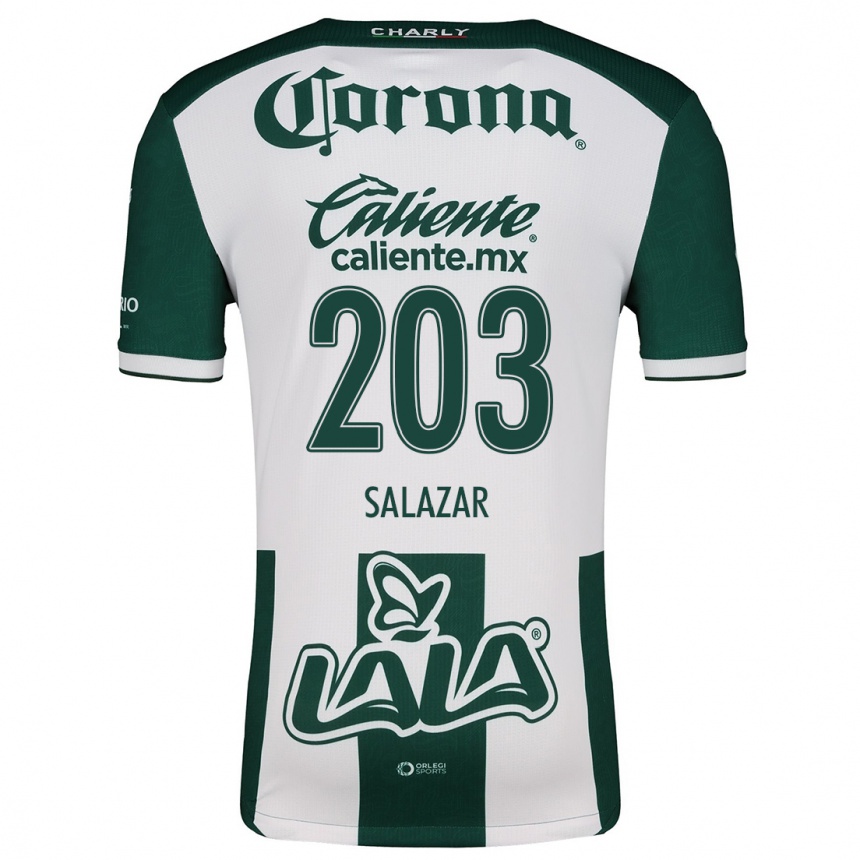 Hombre Fútbol Camiseta Roberto Salazar #203 Verde Blanco 1ª Equipación 2024/25 Perú