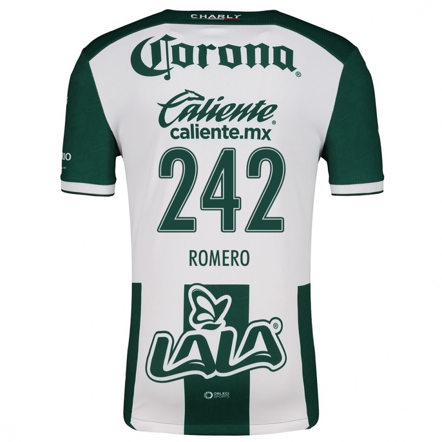 Hombre Fútbol Camiseta Ángel Romero #242 Verde Blanco 1ª Equipación 2024/25 Perú