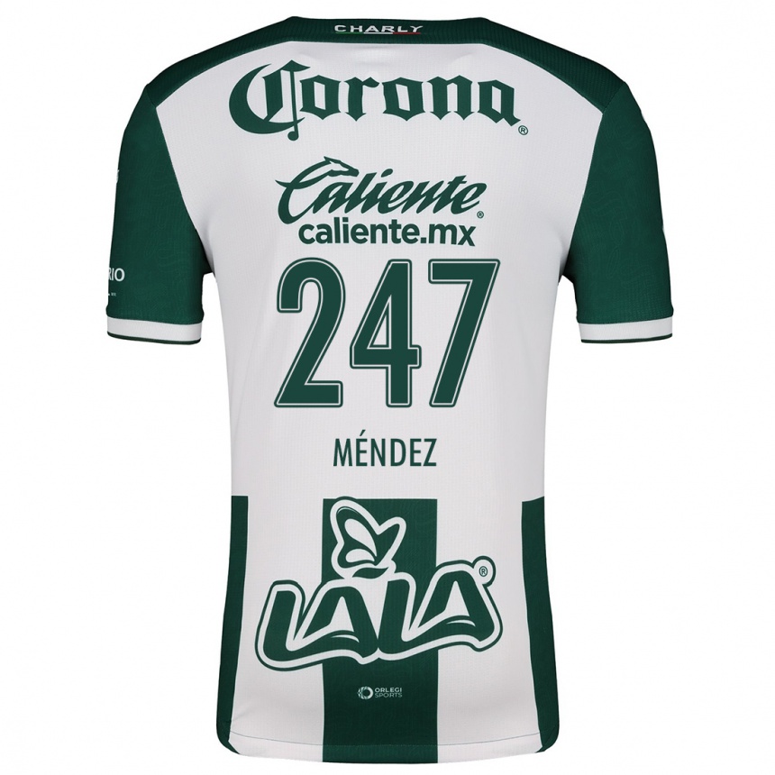 Hombre Fútbol Camiseta Owen Méndez #247 Verde Blanco 1ª Equipación 2024/25 Perú