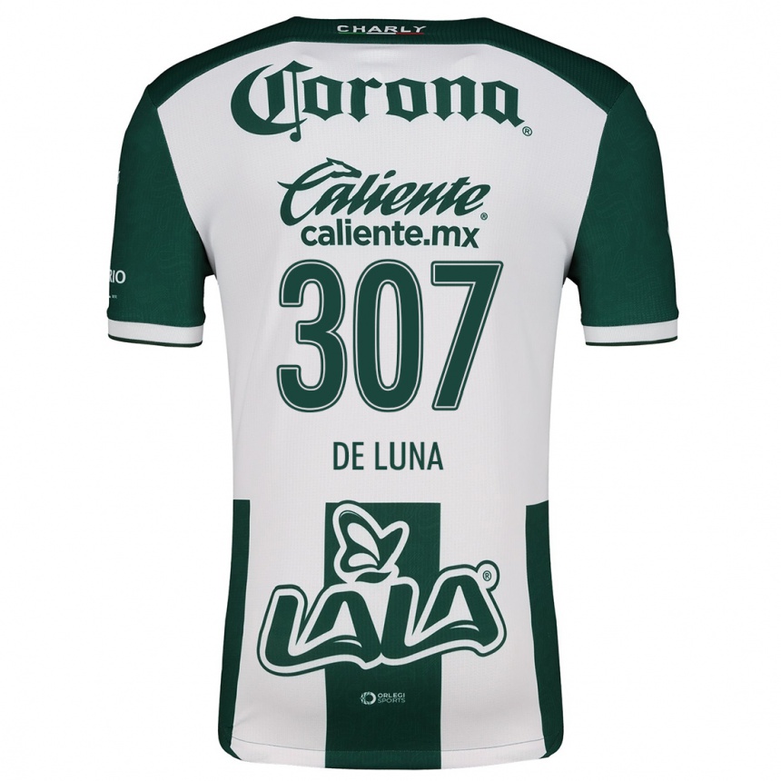 Hombre Fútbol Camiseta Eduardo De Luna #307 Verde Blanco 1ª Equipación 2024/25 Perú