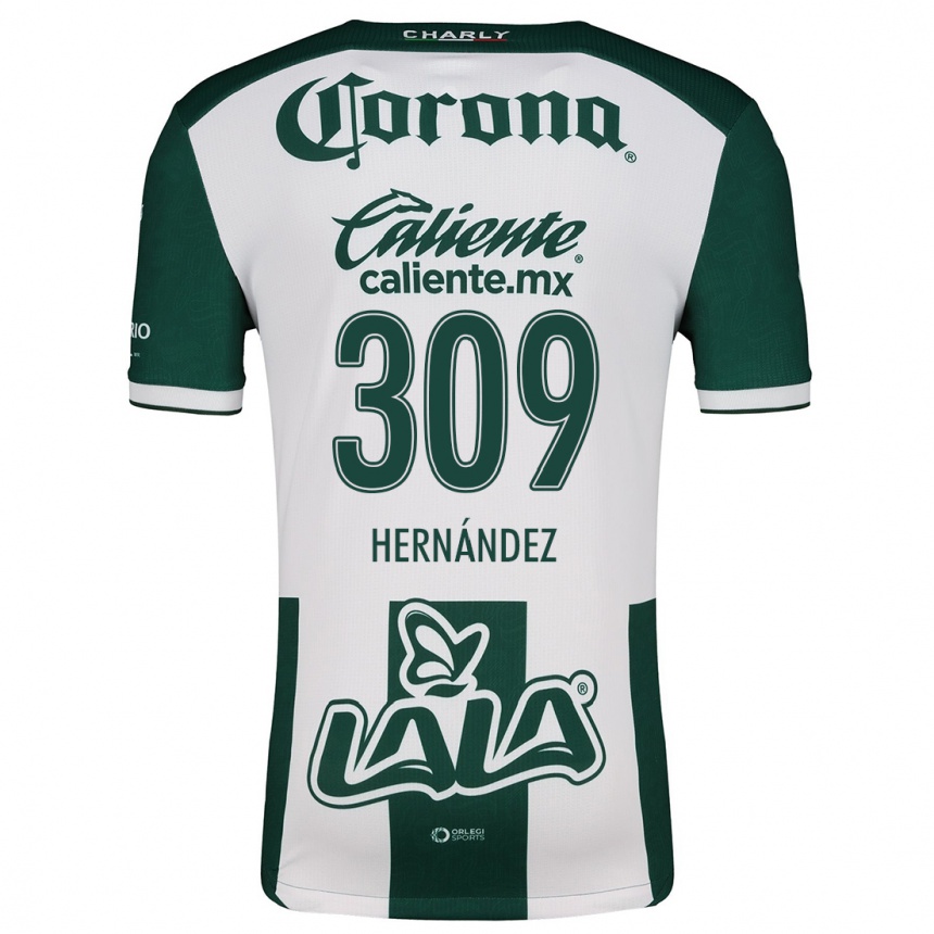 Hombre Fútbol Camiseta Julio Hernández #309 Verde Blanco 1ª Equipación 2024/25 Perú