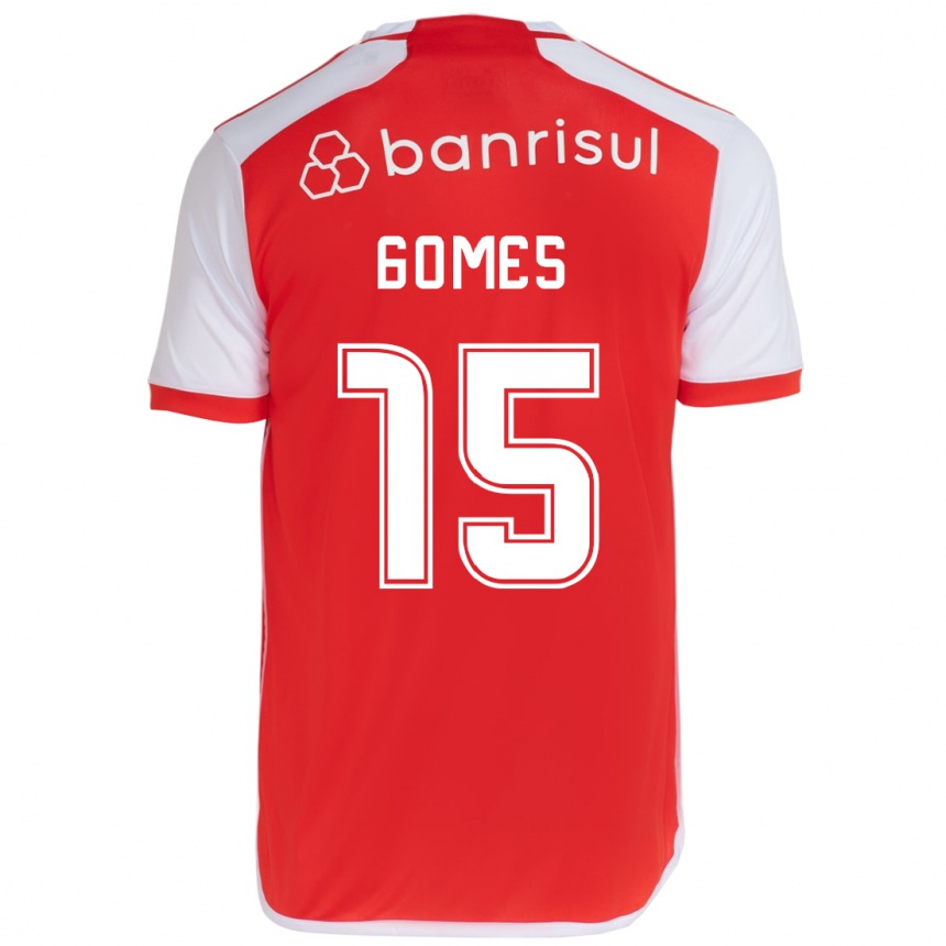 Hombre Fútbol Camiseta Bruno Gomes #15 Rojo Blanco 1ª Equipación 2024/25 Perú