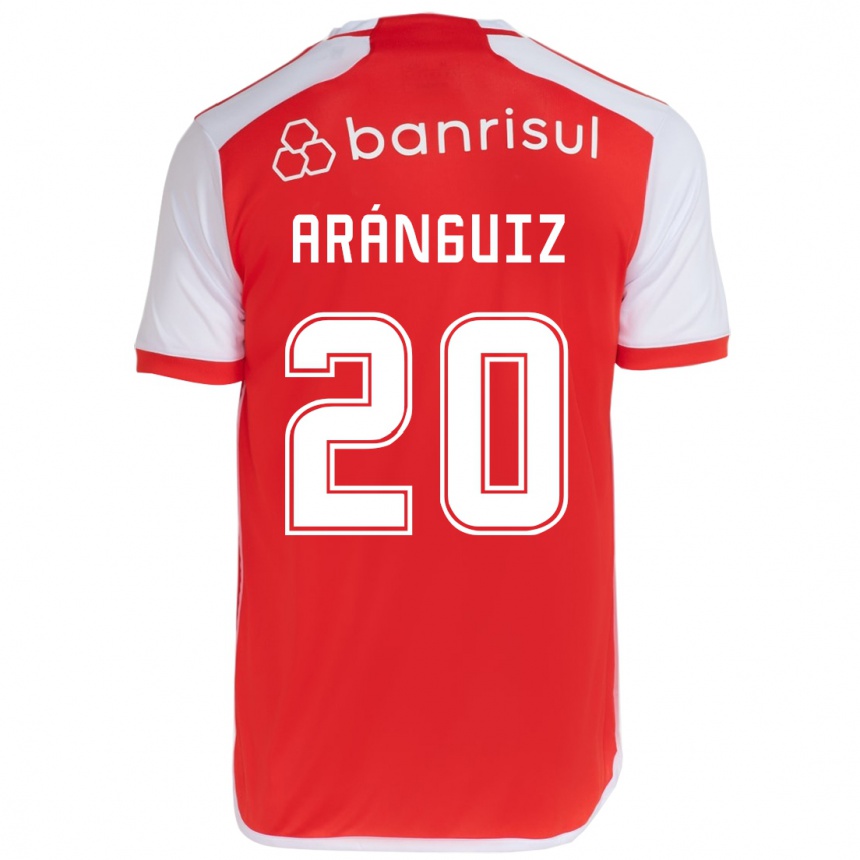 Hombre Fútbol Camiseta Charles Aránguiz #20 Rojo Blanco 1ª Equipación 2024/25 Perú