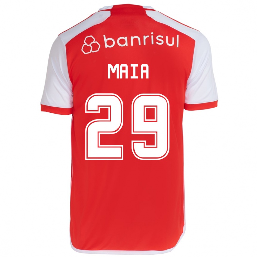 Hombre Fútbol Camiseta Thiago Maia #29 Rojo Blanco 1ª Equipación 2024/25 Perú