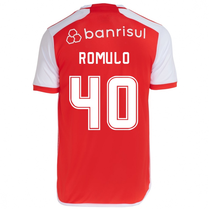 Hombre Fútbol Camiseta Rômulo #40 Rojo Blanco 1ª Equipación 2024/25 Perú