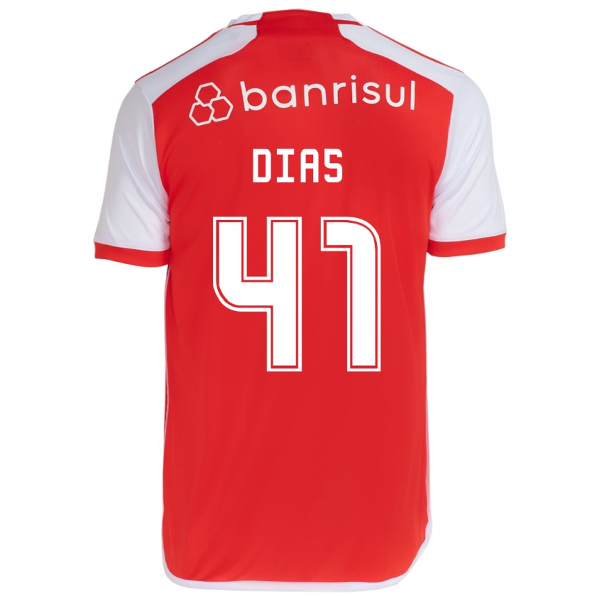 Hombre Fútbol Camiseta Matheus Dias #41 Rojo Blanco 1ª Equipación 2024/25 Perú