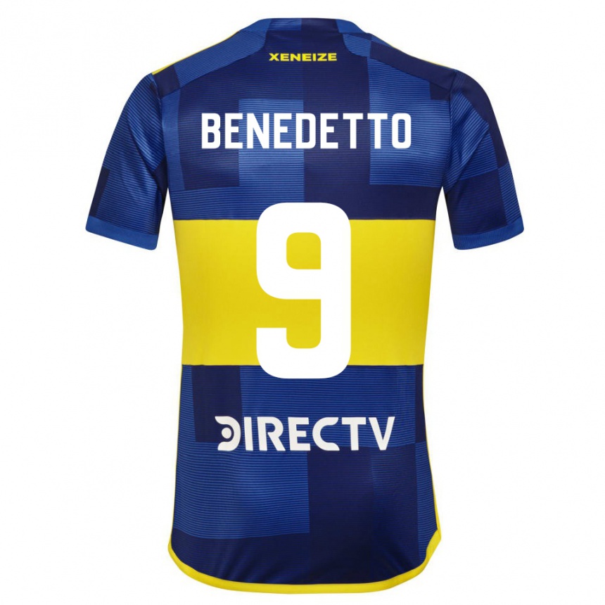 Hombre Fútbol Camiseta Dario Benedetto #9 Azul Amarillo 1ª Equipación 2024/25 Perú