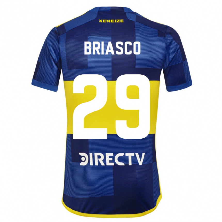 Hombre Fútbol Camiseta Norberto Briasco #29 Azul Amarillo 1ª Equipación 2024/25 Perú