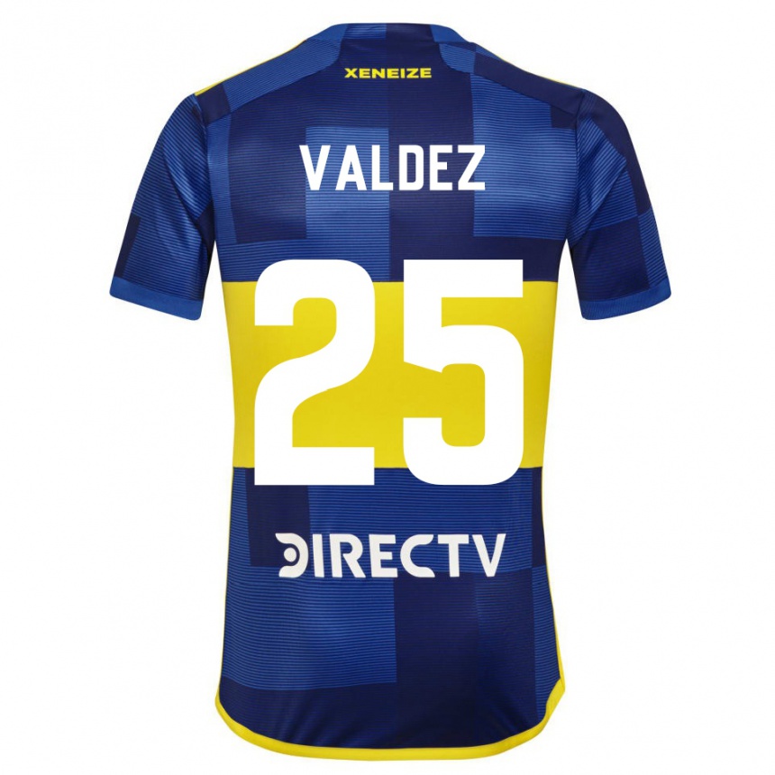 Hombre Fútbol Camiseta Bruno Valdez #25 Azul Amarillo 1ª Equipación 2024/25 Perú