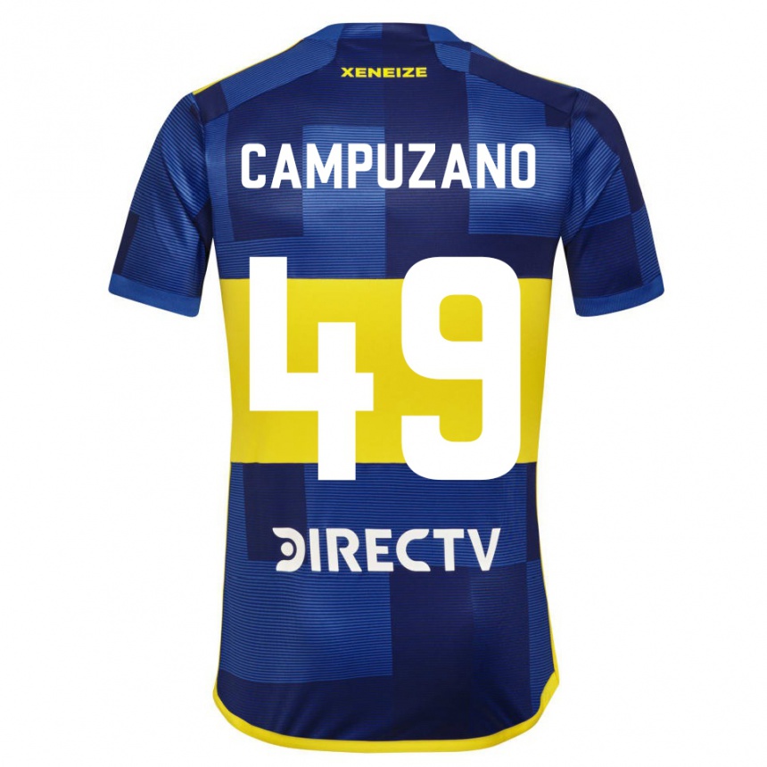 Hombre Fútbol Camiseta Jorman Campuzano #49 Azul Amarillo 1ª Equipación 2024/25 Perú